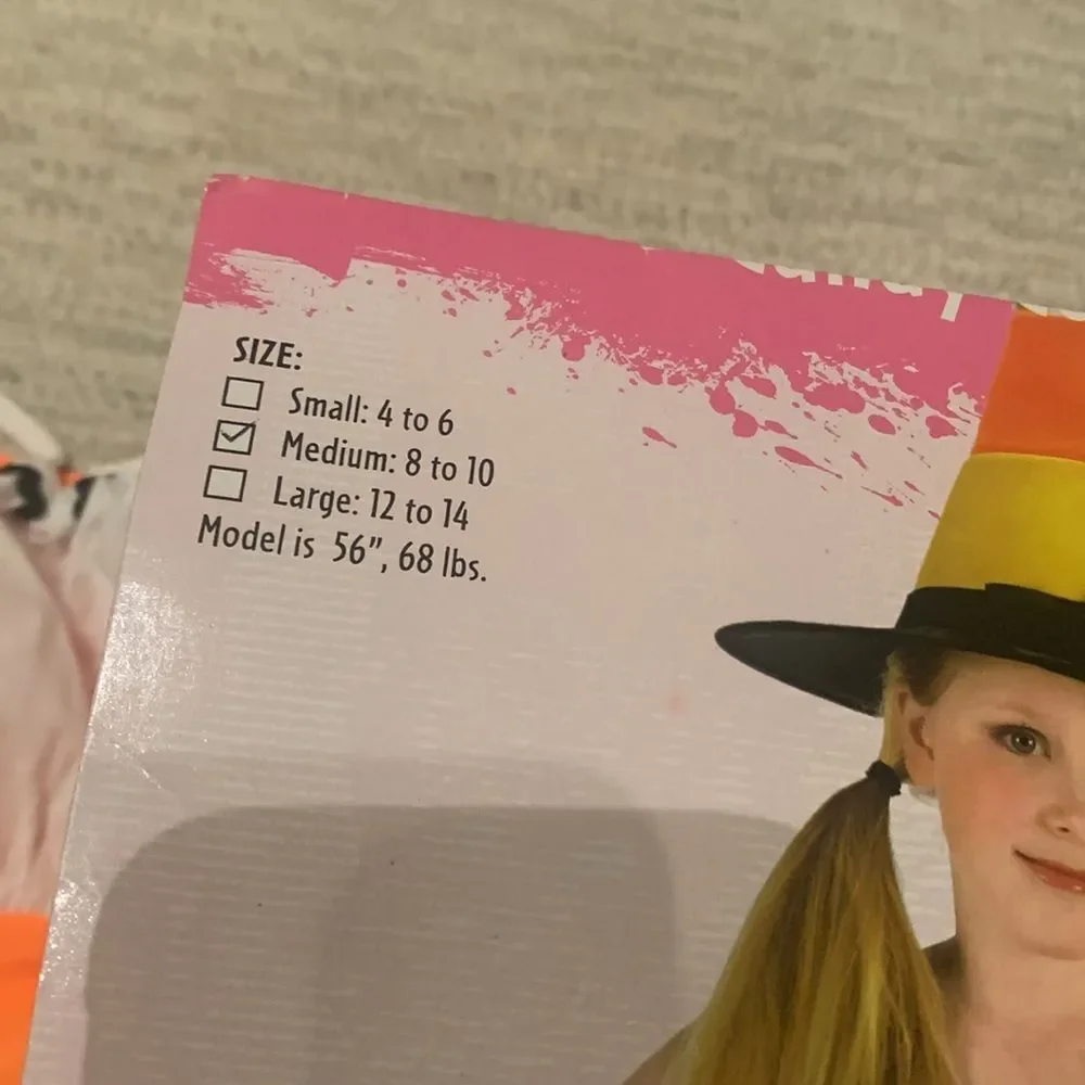 Candy corn witch costume kids size medium